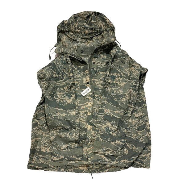 US Military Jacket Mens Medium Green Tiger Stripe Camo USAF Improved Rainsuit - Picture 3 of 10